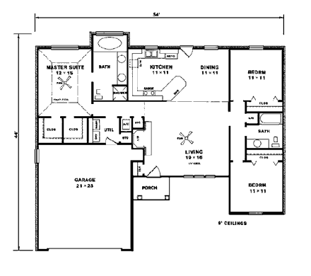 House Plan 96508 First Level Plan