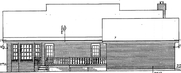 Country Rear Elevation of Plan 96509