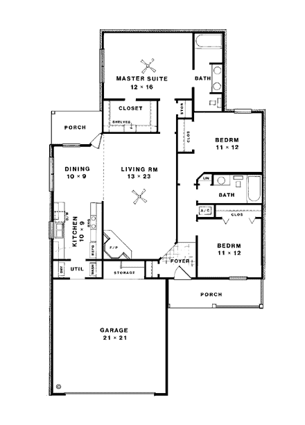 House Plan 96510 First Level Plan