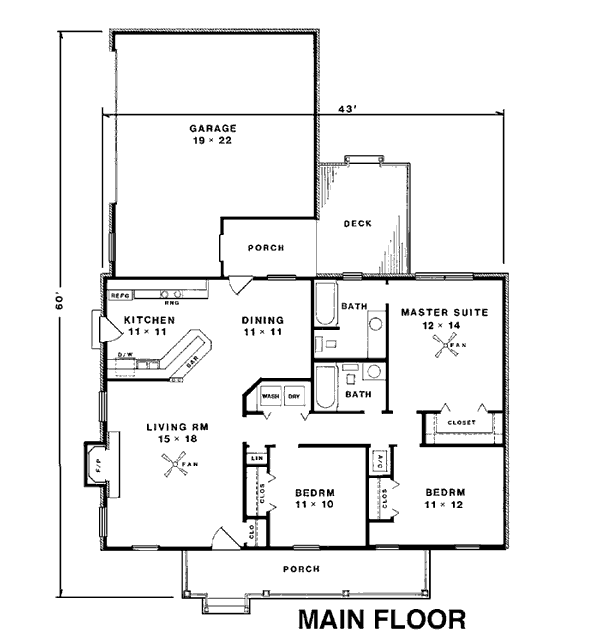Country One-Story Level One of Plan 96511