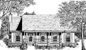 Country One-Story Elevation of Plan 96511