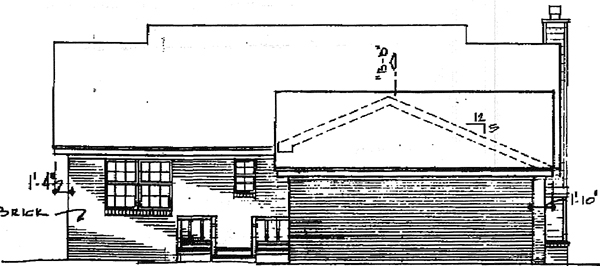 Country One-Story Rear Elevation of Plan 96511