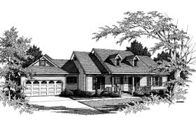 Country One-Story Elevation of Plan 96514