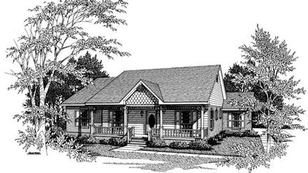 Bungalow One-Story Elevation of Plan 96517