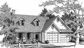 Cape Cod Country One-Story Elevation of Plan 96524