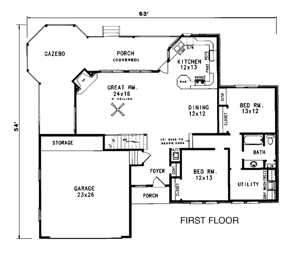 Contemporary Level One of Plan 96528