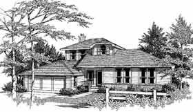 Contemporary Elevation of Plan 96528