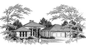 Colonial European Elevation of Plan 96530