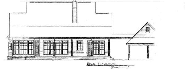 Cape Cod Country Rear Elevation of Plan 96532