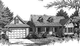 Country One-Story Elevation of Plan 96533