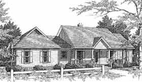 Country One-Story Elevation of Plan 96534