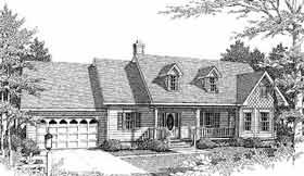 Bungalow Cape Cod Country One-Story Elevation of Plan 96536