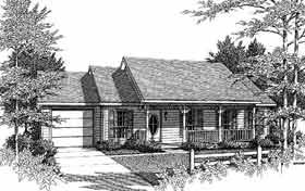 One-Story Ranch Elevation of Plan 96538