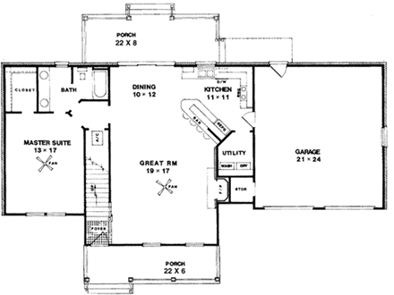 House Plan 96545 First Level Plan