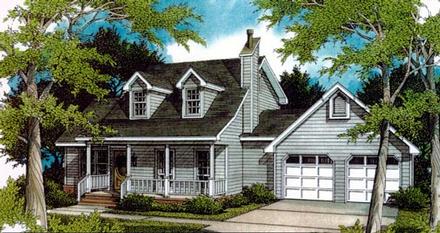 Cape Cod Country Elevation of Plan 96545
