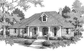 European One-Story Elevation of Plan 96551