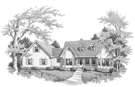 Farmhouse One-Story Elevation of Plan 96555