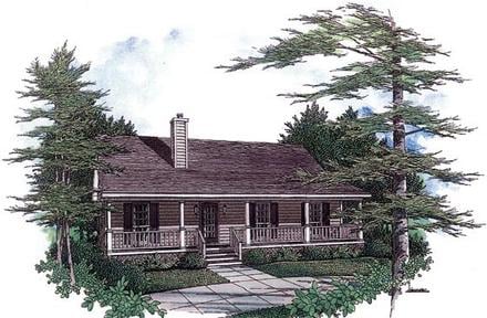 Cabin Country Ranch Elevation of Plan 96559