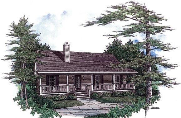 Cabin, Country, Ranch House Plan 96559 with 3 Beds, 2 Baths Elevation