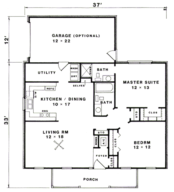 Craftsman Traditional Level One of Plan 96562