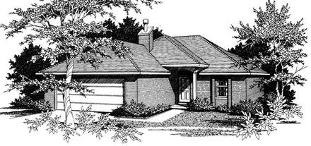 Narrow Lot One-Story Traditional Elevation of Plan 96566