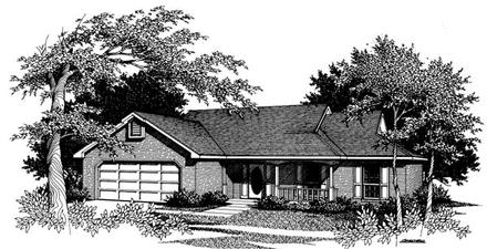 One-Story Ranch Elevation of Plan 96568