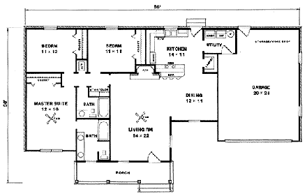 House Plan 96571 First Level Plan