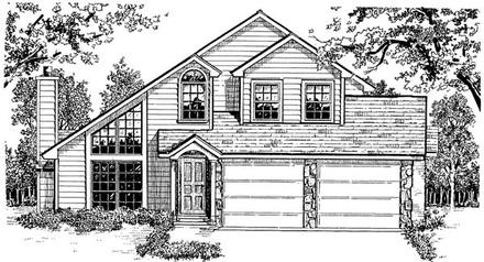 Contemporary Traditional Elevation of Plan 96572