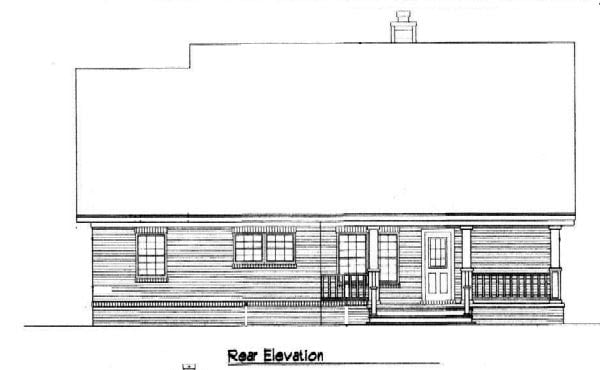 Country Rear Elevation of Plan 96574