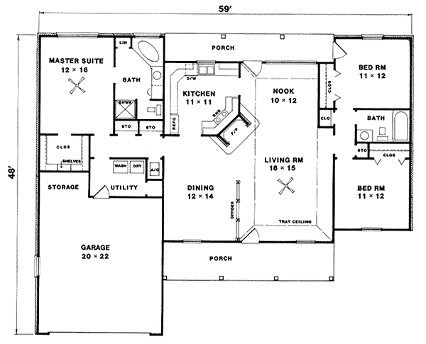 European One-Story Level One of Plan 96577
