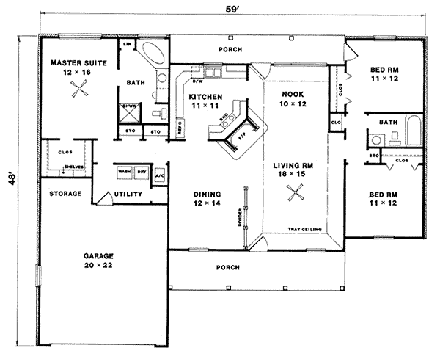 House Plan 96577 First Level Plan