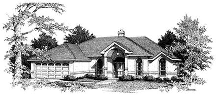 Mediterranean One-Story Elevation of Plan 96579