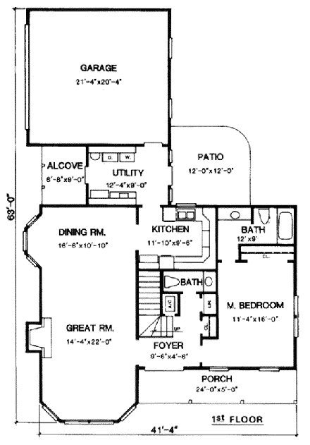 House Plan 96580 First Level Plan