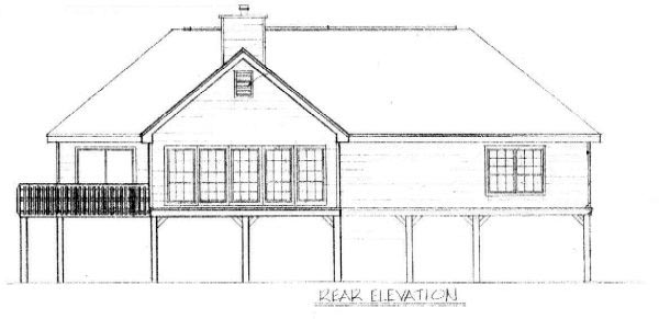 Coastal Rear Elevation of Plan 96582