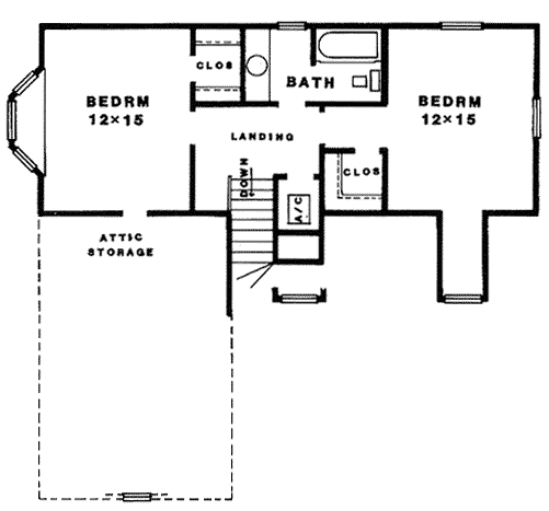 Contemporary Farmhouse Level Two of Plan 96589