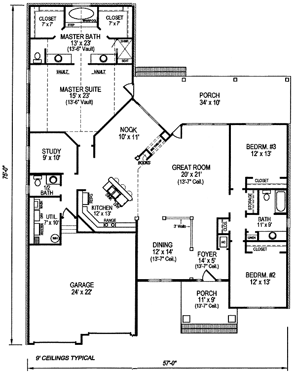 European One-Story Level One of Plan 96592