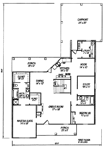 House Plan 96593 First Level Plan