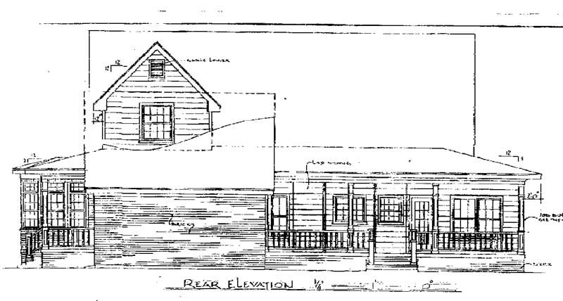 Country Rear Elevation of Plan 96597