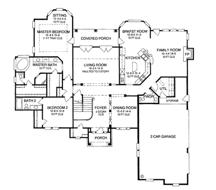 House Plan 96603 First Level Plan