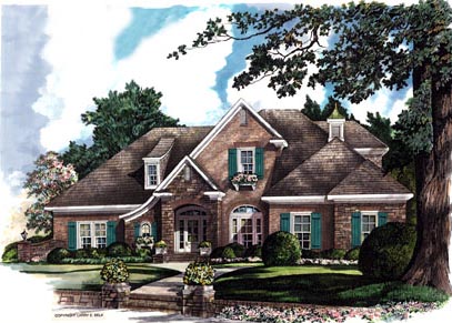 European, Tudor Plan with 3667 Sq. Ft., 4 Bedrooms, 4 Bathrooms, 3 Car Garage Elevation