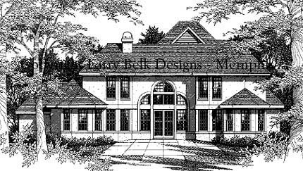 European Rear Elevation of Plan 96605