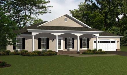 Ranch Traditional Elevation of Plan 96707