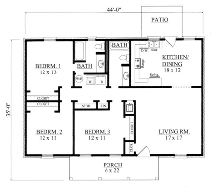 House Plan 96713 First Level Plan