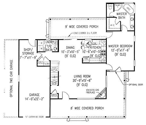 Country Farmhouse Level One of Plan 96808