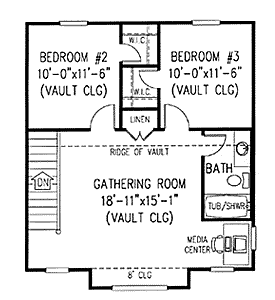 House Plan 96808 Second Level Plan