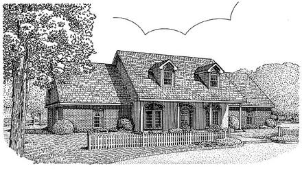 Country Traditional Elevation of Plan 96809