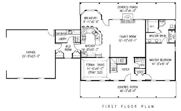 Cape Cod Country Southern Level One of Plan 96814