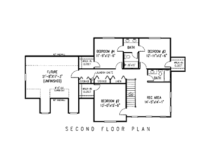 House Plan 96818 Second Level Plan