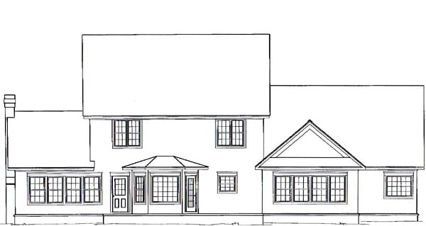 Farmhouse Rear Elevation of Plan 96818