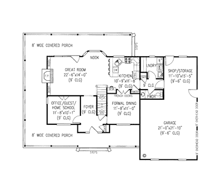 House Plan 96819 First Level Plan